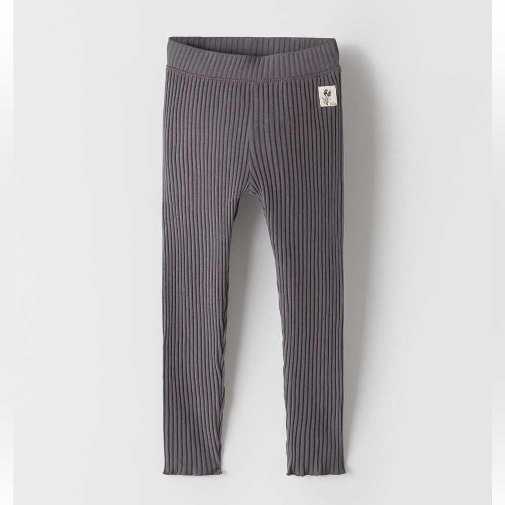 RIBBED LEGGINGS WITH LABEL